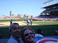 Tim and Jo at Riggley field for a Cubs game.